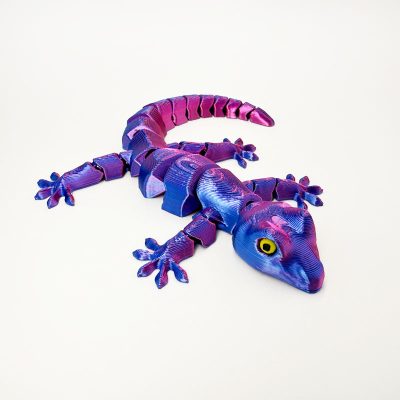 3D drukāts gekons violets